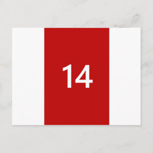 Cartão Postal Legenda n.º 14 em vermelho e branco