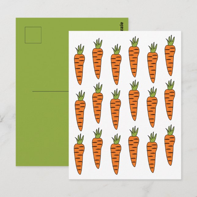 Cartão Postal Legumes Vegetais Cenoura (Frente/Verso)