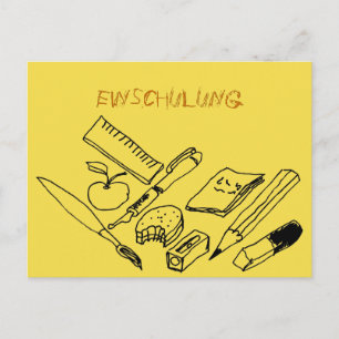 Cartão Postal Lehrmittel auf Einladung zur Einschulung