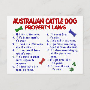 Cartão Postal Lei AUSTRALIANA relativa à propriedade do DOG 2