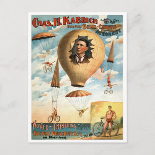 Cartão Postal Lei de Paraquedas de Bicicleta, 1896