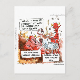Cartão Postal Lei de Pé na Flórida no Inferno Presentes Engraçad