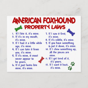 Cartão Postal Lei de Propriedade FOXHOUND AMERICANA 2
