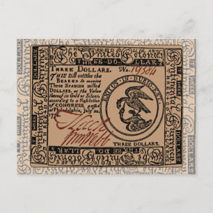 Cartão Postal Lei de Três Dólares dos EUA - Cartão-postal