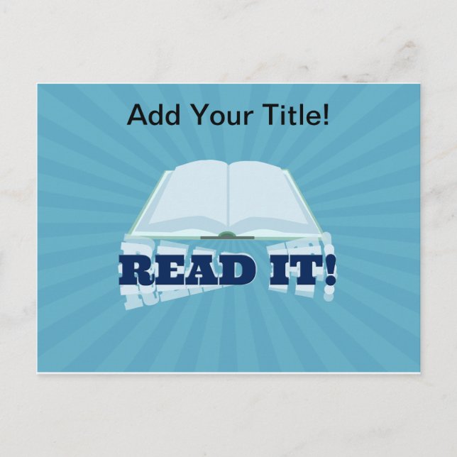 Cartão Postal Leia-O Vá Promover Seu Livro Aqui (Frente)