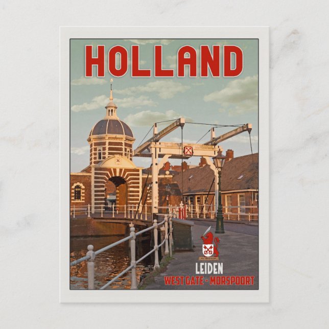 Cartão Postal Leiden - Morspoortbrug (Frente)