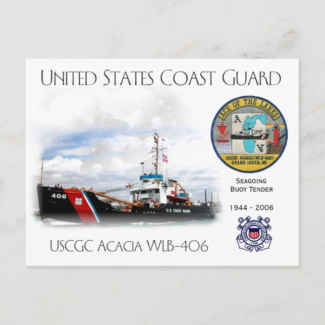 Cartão Postal Leilão de Compra USCGC Acacia WLB-406 (Frente)