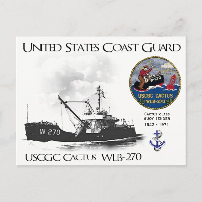 CARTÃO POSTAL LEILÃO DE COMPRA USCGC CACTUS WLB-270 (Frente)