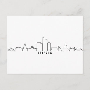 Cartão Postal LEIPZIG Alemanha City Skyline Silhouette