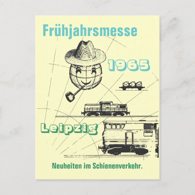 Cartão Postal Leipzig Frühjahrsmesse Werbedesign DDR (Frente)