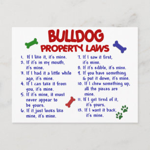 Cartão Postal Leis de Propriedade Bulldog 2