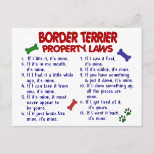 Cartão Postal Leis de Propriedade do BORDER TERRIER 2