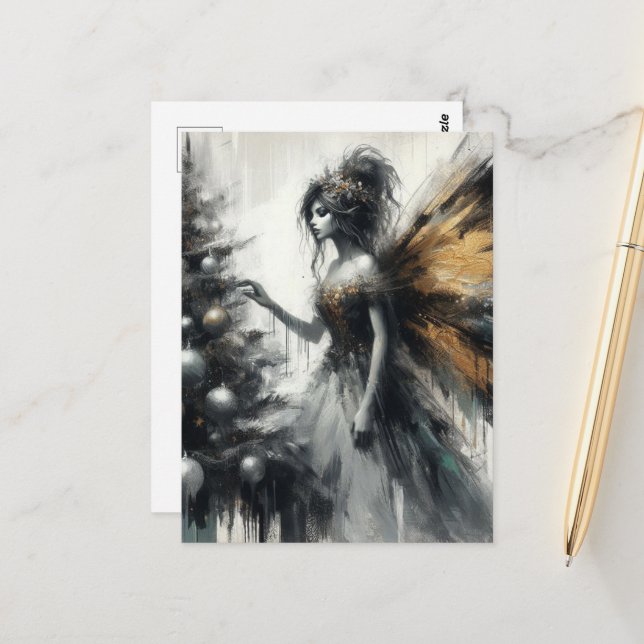 Cartão Postal Leite e relva de árvores de Natal (Frente/Verso In Situ)