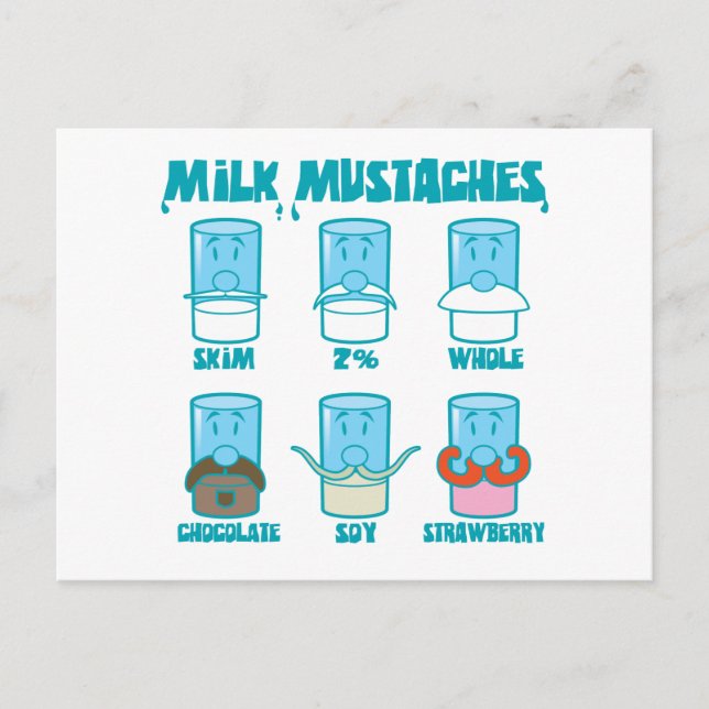 Cartão Postal Leite Mustaches (Frente)