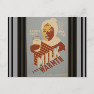 Cartão Postal Leite para o calor