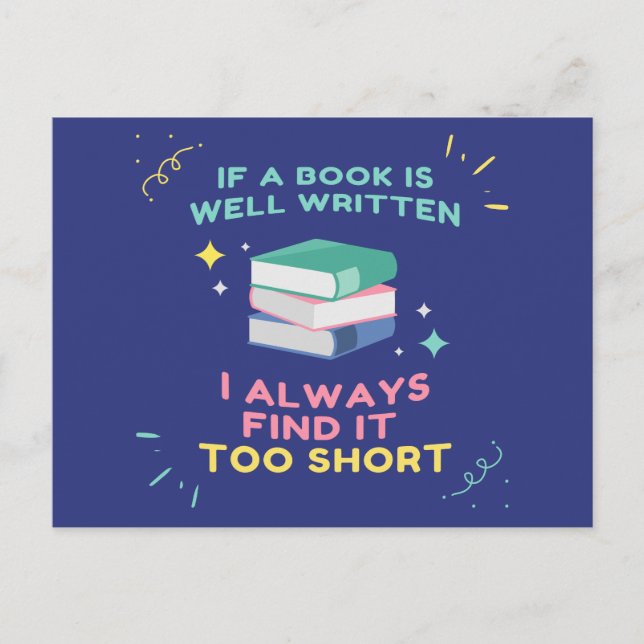 Cartão Postal Leitor avid I - Citação de Jane Austen (Frente)