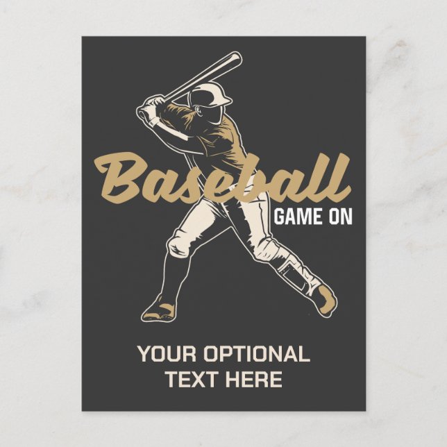 Cartão Postal Leitor de Basebol de Texto e Cores Personalizado (Frente)