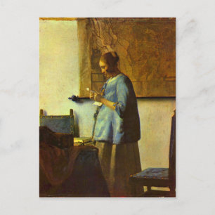 Cartão Postal Leitor de cartas de Johannes Vermeer