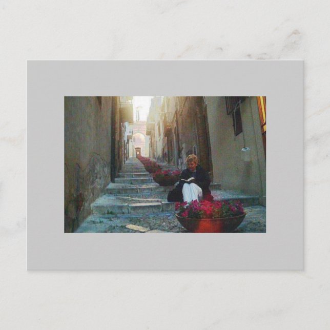 Cartão Postal Leitor de Livros em Cefalu (Frente)