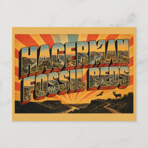 Cartão Postal Leitos Fossilíferos de Hagerman Falésias Canyon do