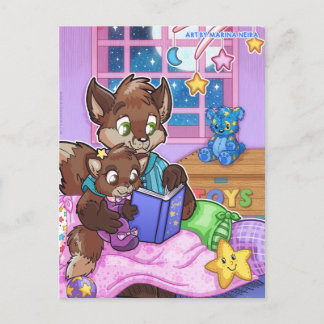 Cartão Postal Leitura com Cartão-Postal de Pai