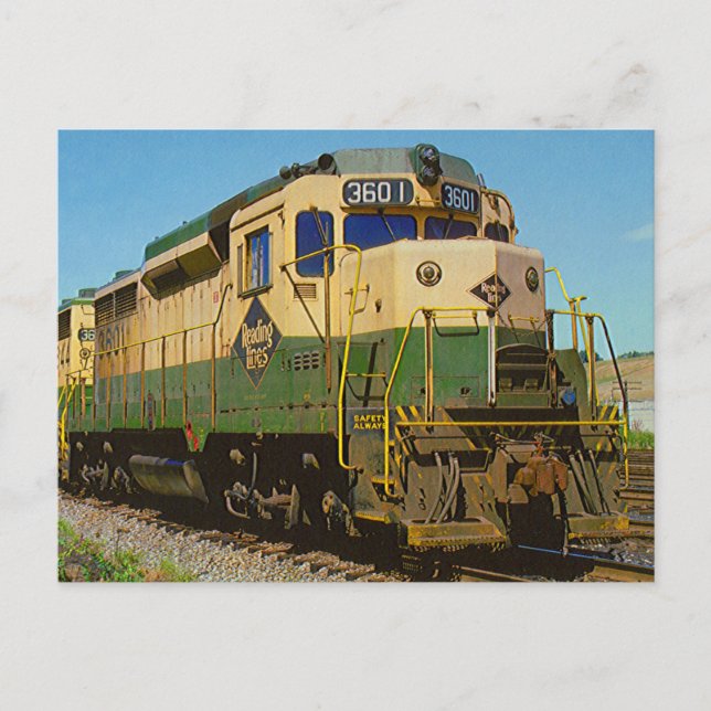 Cartão Postal Leitura da ferrovia GP-30 #3601 (Frente)