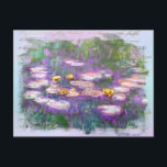 Cartão Postal ** Leitura de Leitura do AR23 Monet Pads Pond Post<br><div class="desc">Cartão de POSTO do POSTCARD ) Monet clássico com escrita manual Dourada antiga e sutil pano de fundo do arco-íris. O fundo é de pasta mole e arco-íris em cores. Elegante feminina romântica Ephemera Floral Pintura Artística Única Criativa Moderna e Romântica Antiga (SEARCH AR23 para designs semelhantes) Encontra-se em Chique,...</div>