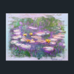 Cartão Postal ** Leitura de Leitura do AR23 Monet Pads Pond Post<br><div class="desc">Cartão de POSTO do POSTCARD ) Monet clássico com escrita manual Dourada antiga e sutil pano de fundo do arco-íris. O fundo é de pasta mole e arco-íris em cores. Elegante feminina romântica Ephemera Floral Pintura Artística Única Criativa Moderna e Romântica Antiga (SEARCH AR23 para designs semelhantes) Encontra-se em Chique,...</div>