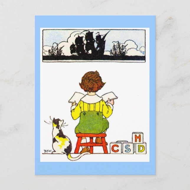 Cartão Postal Leitura de menino (Frente)