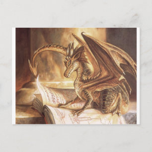 Cartão Postal Leitura do Livro do Dragão ouro