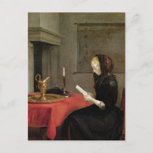 Cartão Postal Leitura feminina, c.1662