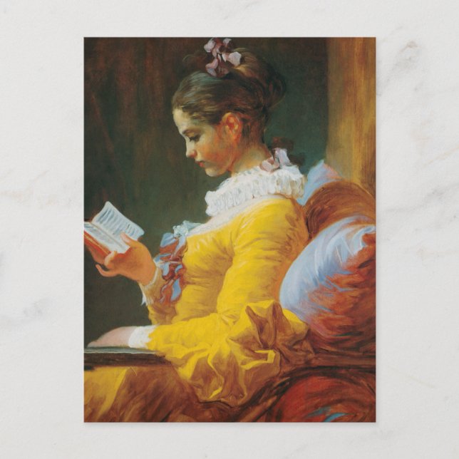 Cartão Postal Leitura vestida em amarelo (Frente)