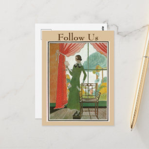 Cartão Postal Leitura Vintage, alterar texto do cartão-postal