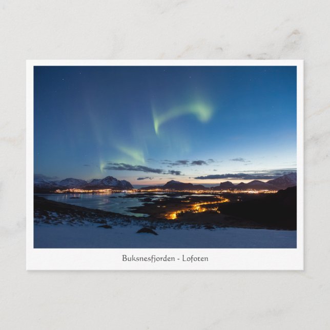 Cartão Postal Leknes Noruega (Frente)