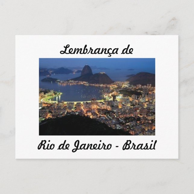 Cartão postal lembrança de Rio de Janeiro (Frente)