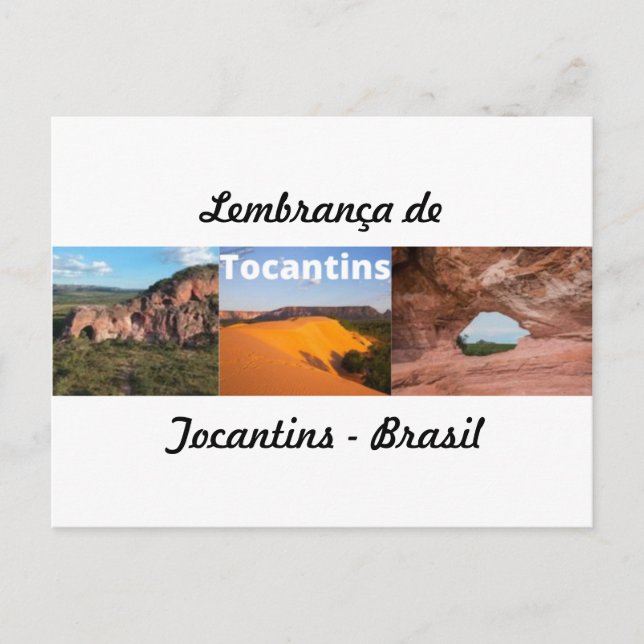 Cartão postal lembrança de Tocantins Brasil (Frente)
