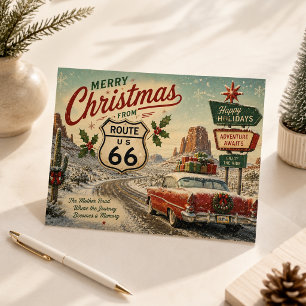 Cartão Postal Lembrança de viagem com carimbo de Natal da Rota 6
