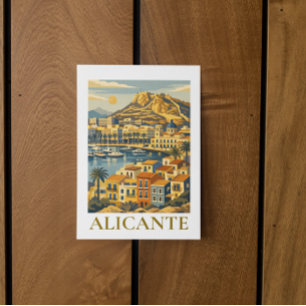 Cartão Postal Lembrança de Viagem de Alicante Espanha Minimalist