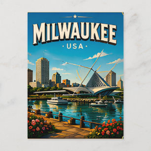 Cartão Postal Lembrança de Viagem do Museu de Milwaukee
