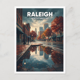 Cartão Postal Lembrança de Viagem Raleigh Carolina do Norte
