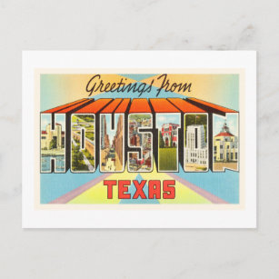 Cartão Postal Lembrança velha das viagens vintage de Houston