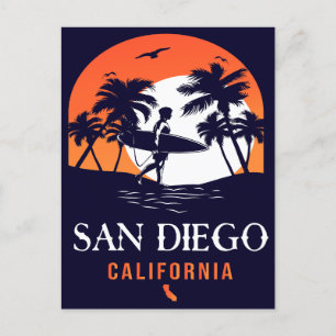 Cartão Postal Lembranças de Férias do Pôr do Sol de San Diego Ca