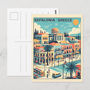 Cartão Postal lembranças de kefalonia grécia viagem vintage