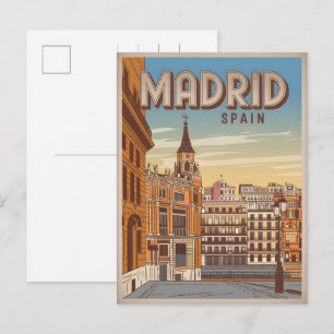 Cartão Postal Lembranças, presentes da vista do céu de Madrid Vi