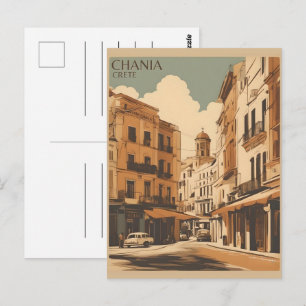 Cartão Postal Lembranças Vintage da Cidade de Chania Creta Gréci