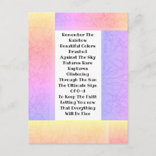 Cartão Postal Lembre-Se Do Arco-Íris