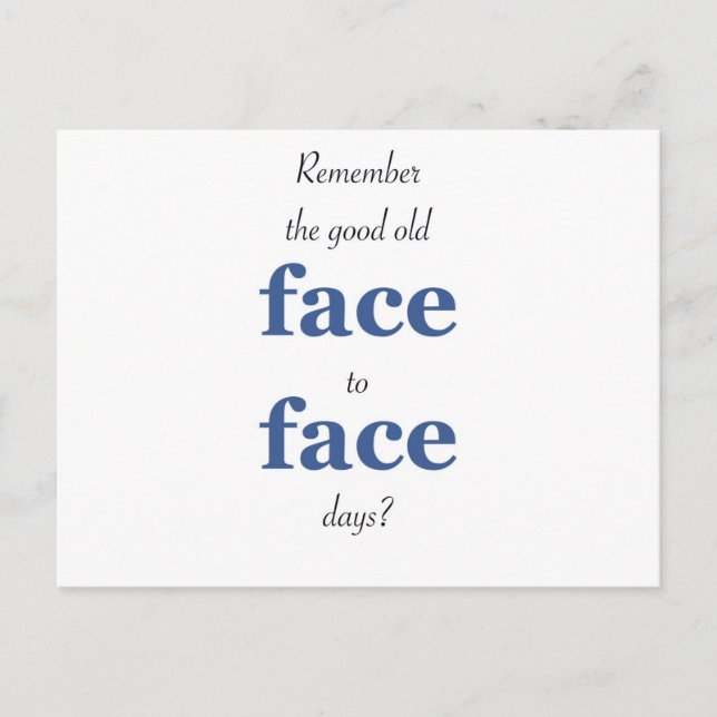 Cartão Postal Lembre-se dos bons velhos tempos (Frente)