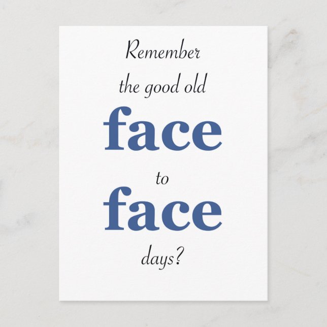 Cartão Postal Lembre-se dos bons velhos tempos (Frente)