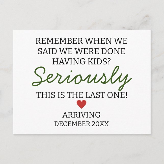 Cartão Postal Lembre-se quando dissemos que terminamos de gravid (Frente)