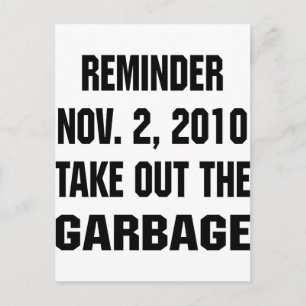 Cartão Postal Lembrete 2 De Novembro De 2010 Tire O Lixo